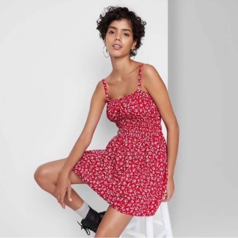 Wild Fable Red Floral Mini Dress